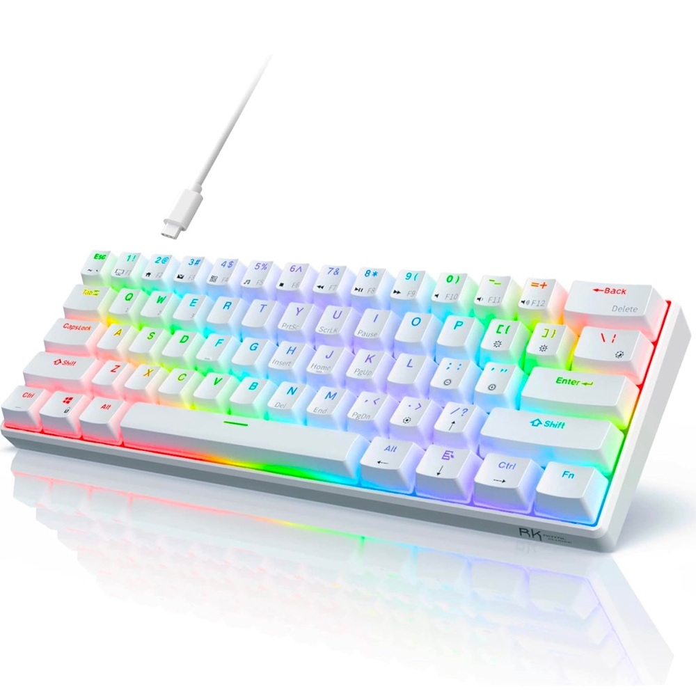 RK ROYAL KLUDGE RK61 Wired 60% Mechanical Gaming Keyboard Programmable
